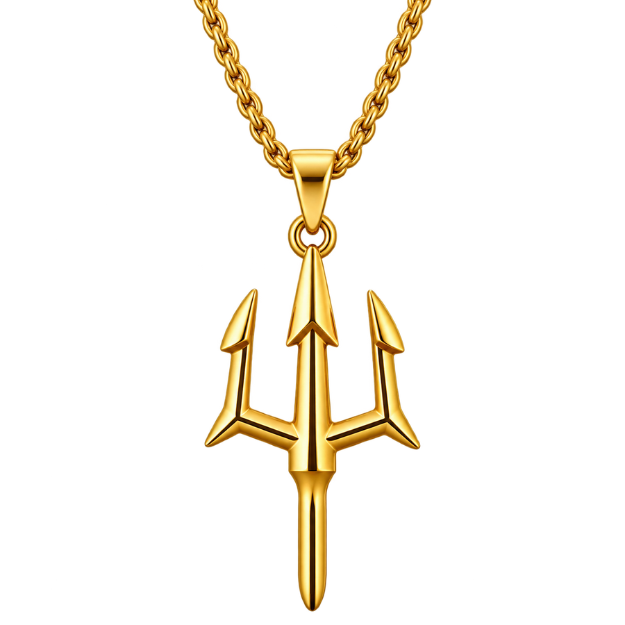 GOSARTE 22K gold plated Trident locket pendant – product view 1