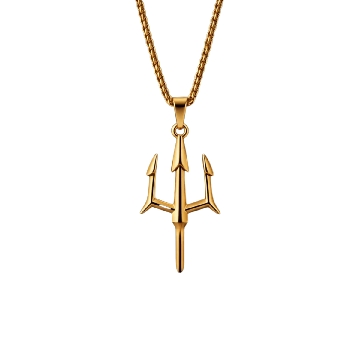 GOSARTE 22K gold plated Trident locket pendant – product view 2