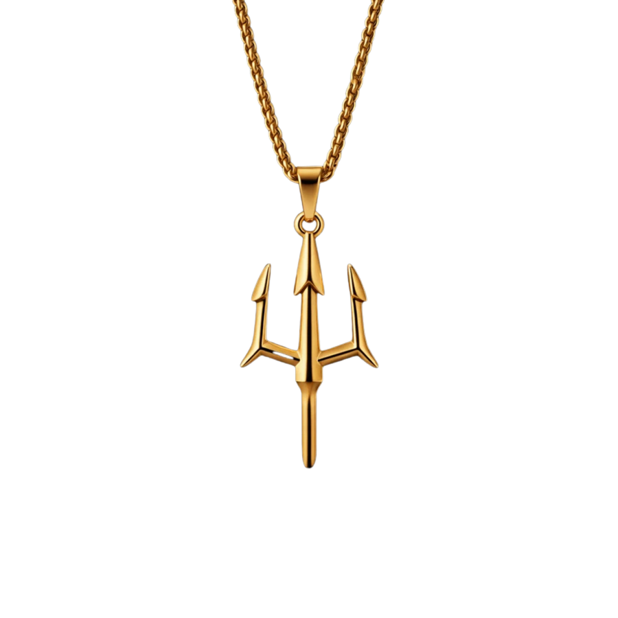 GOSARTE 22K gold plated Trident locket pendant – product view 2
