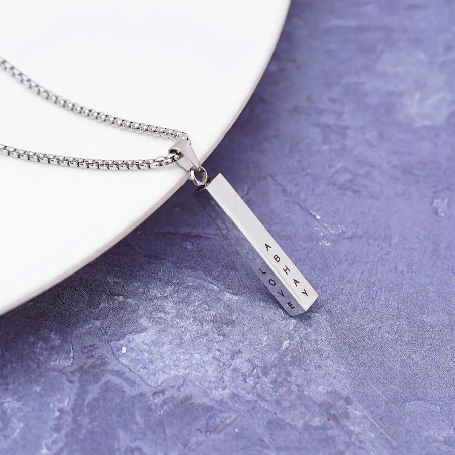 Personalised Cuboid Locket for Men – Silver