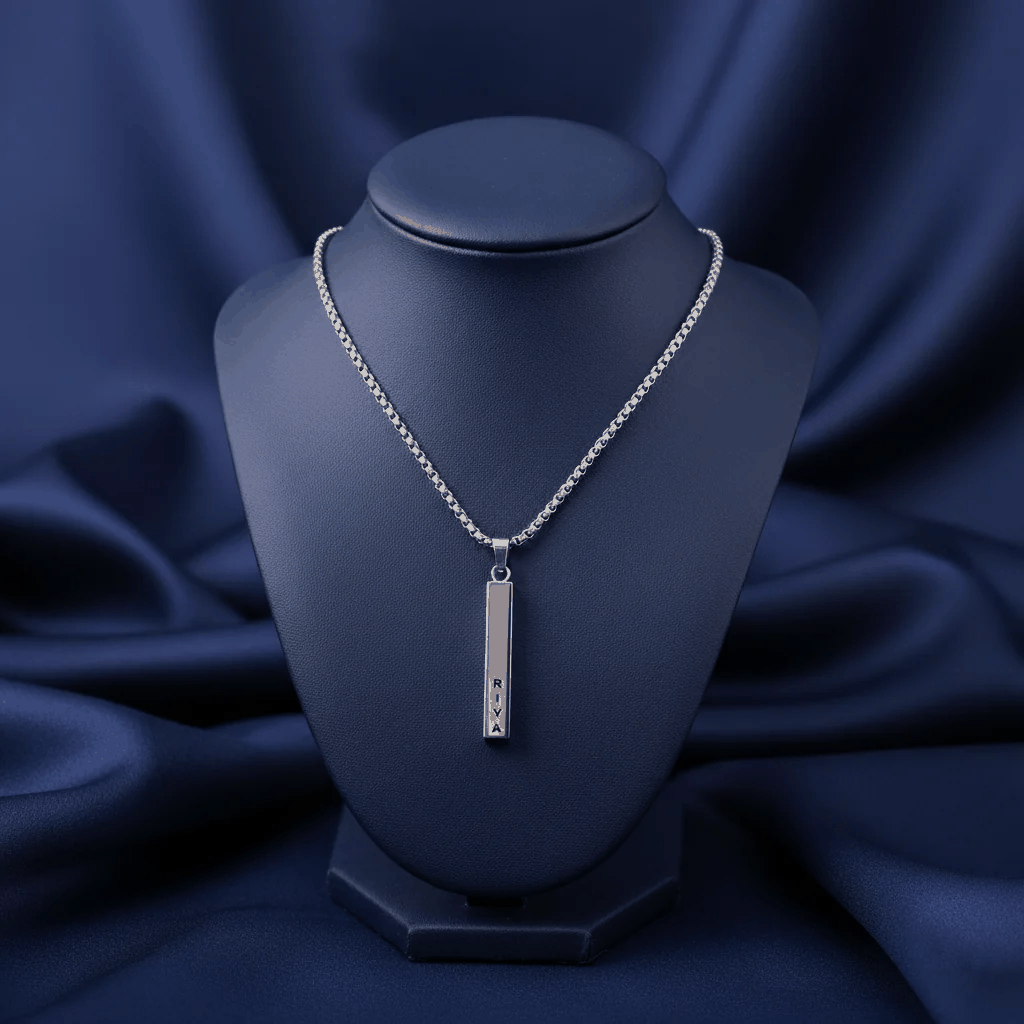 Personalised Cuboid Locket for Men – Silver