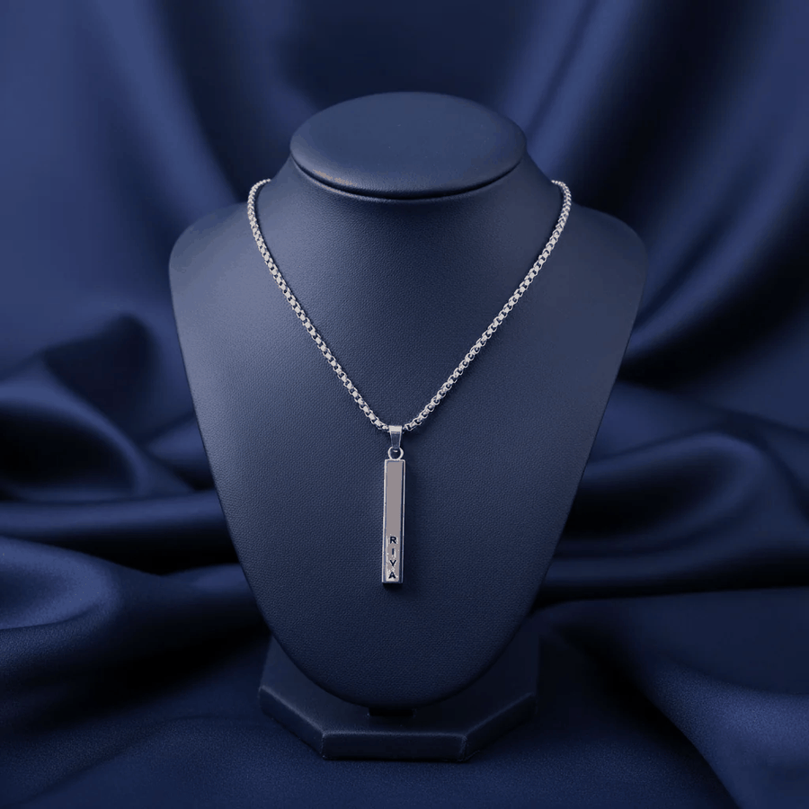 Personalised Cuboid Locket for Men – Silver