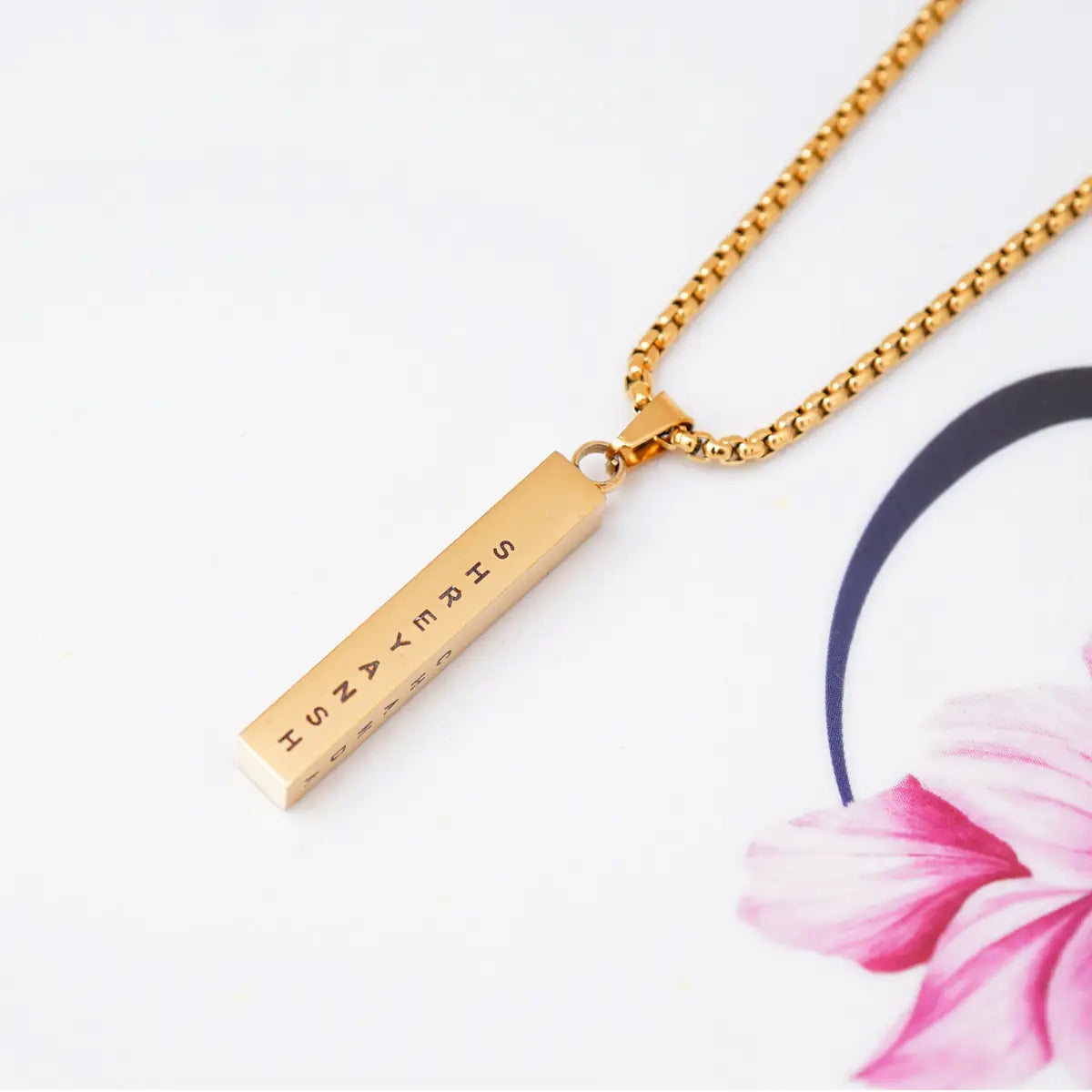 Personalised Cuboid Locket for Men – Gold Plated by GOSARTE – product view 7