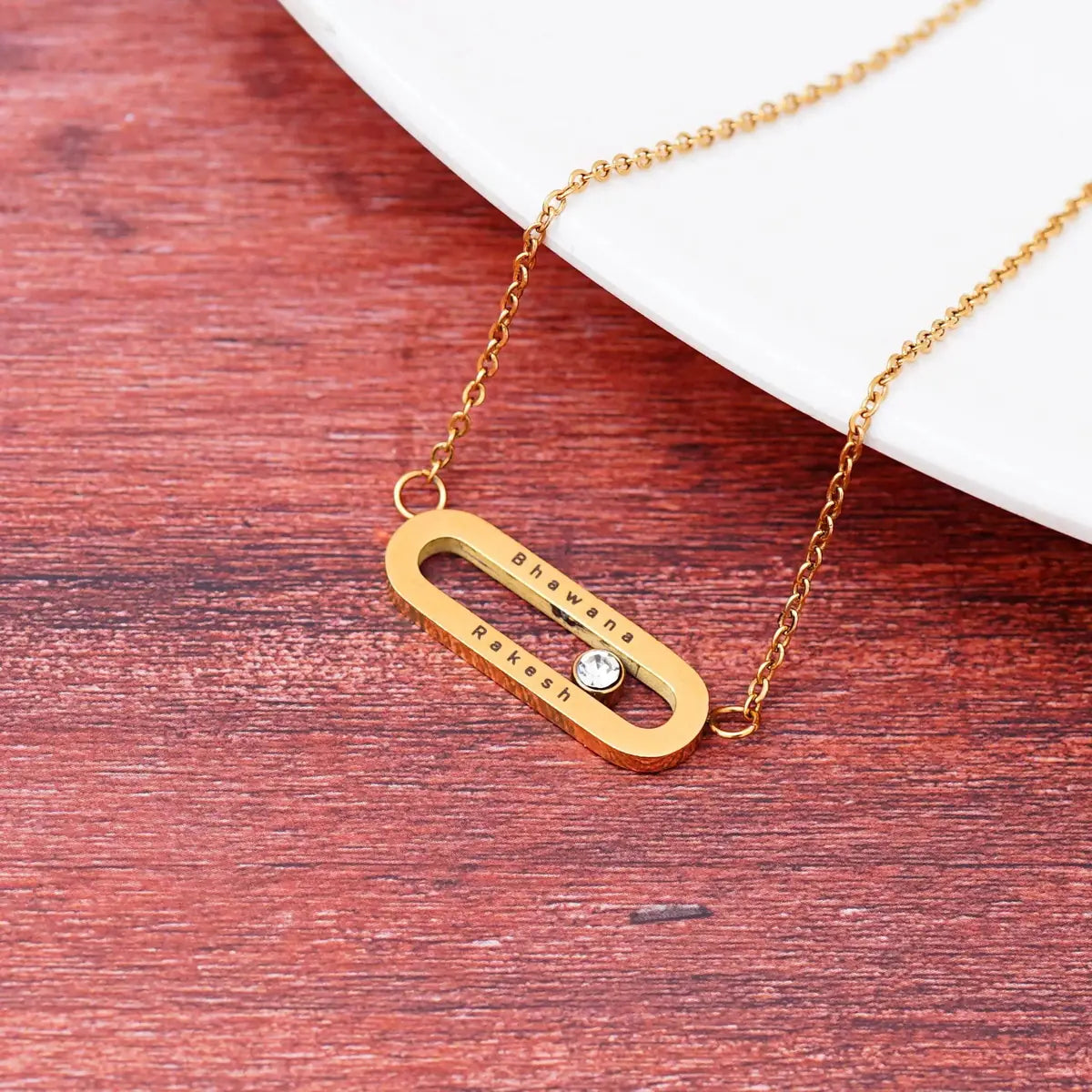 Personalised Eternal Gold Plated Necklace for Women by GOSARTE – product view 4