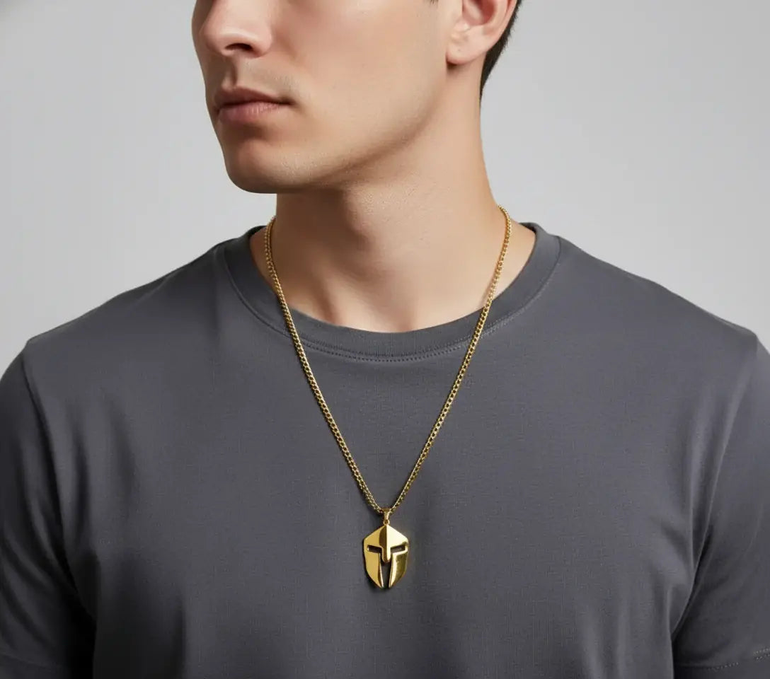 Spartan Locket for Men – 22K Gold Plated