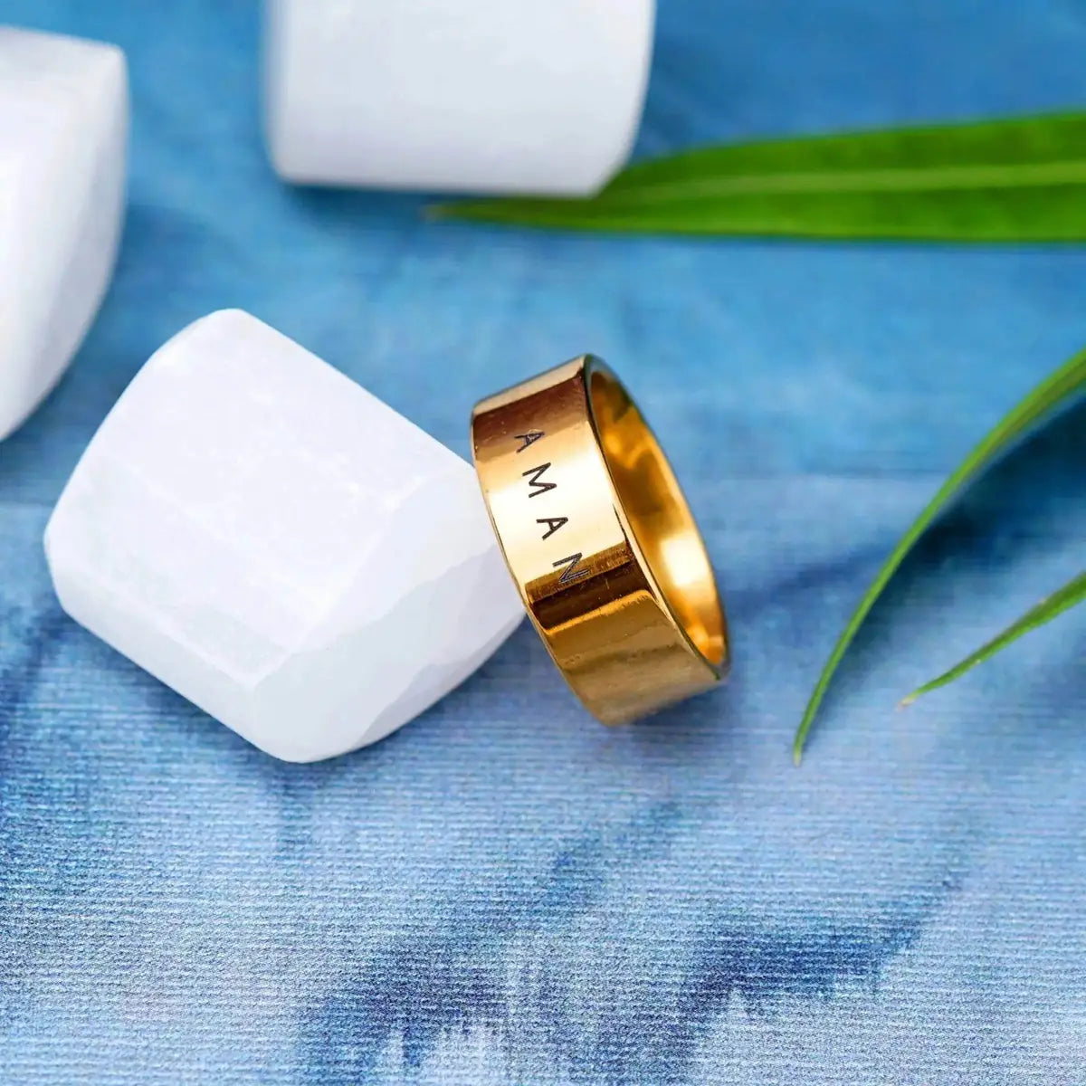 Personalised Brute Ring for Men – Gold Plated by GOSARTE – product view 3