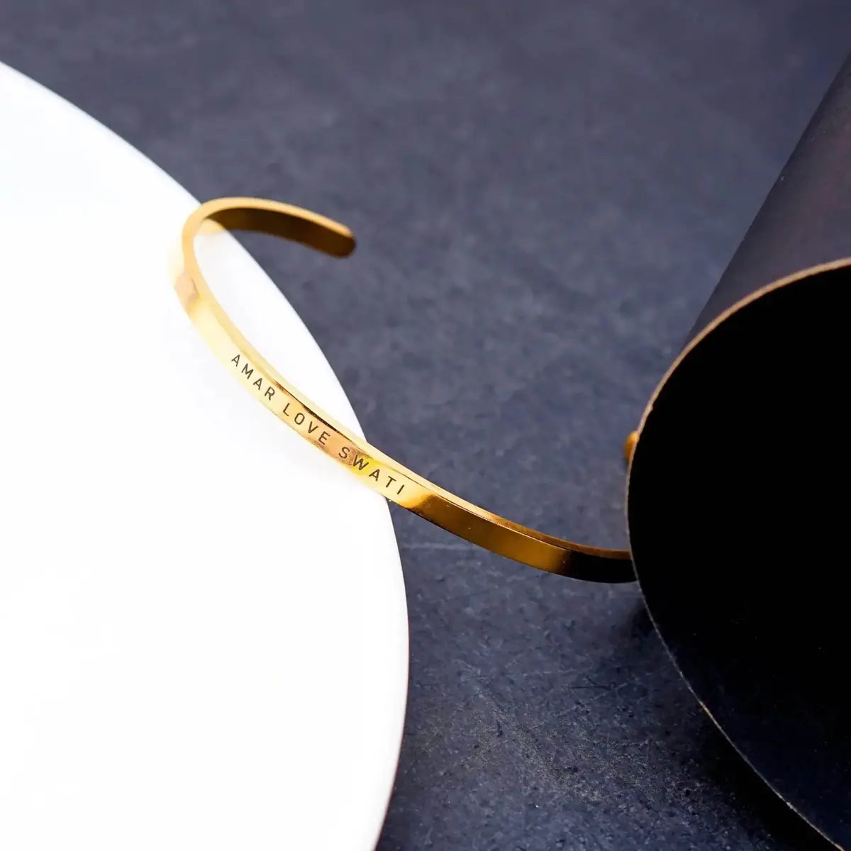 Personalised Classic Gold Plated Bracelet for Men by GOSARTE – product view 5