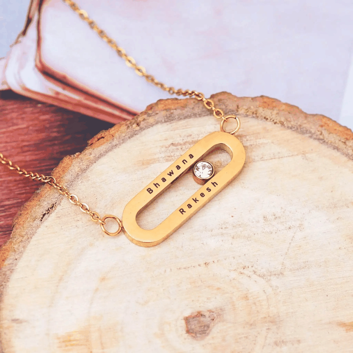 Personalised Eternal Gold Plated Necklace for Women by GOSARTE – product view 1