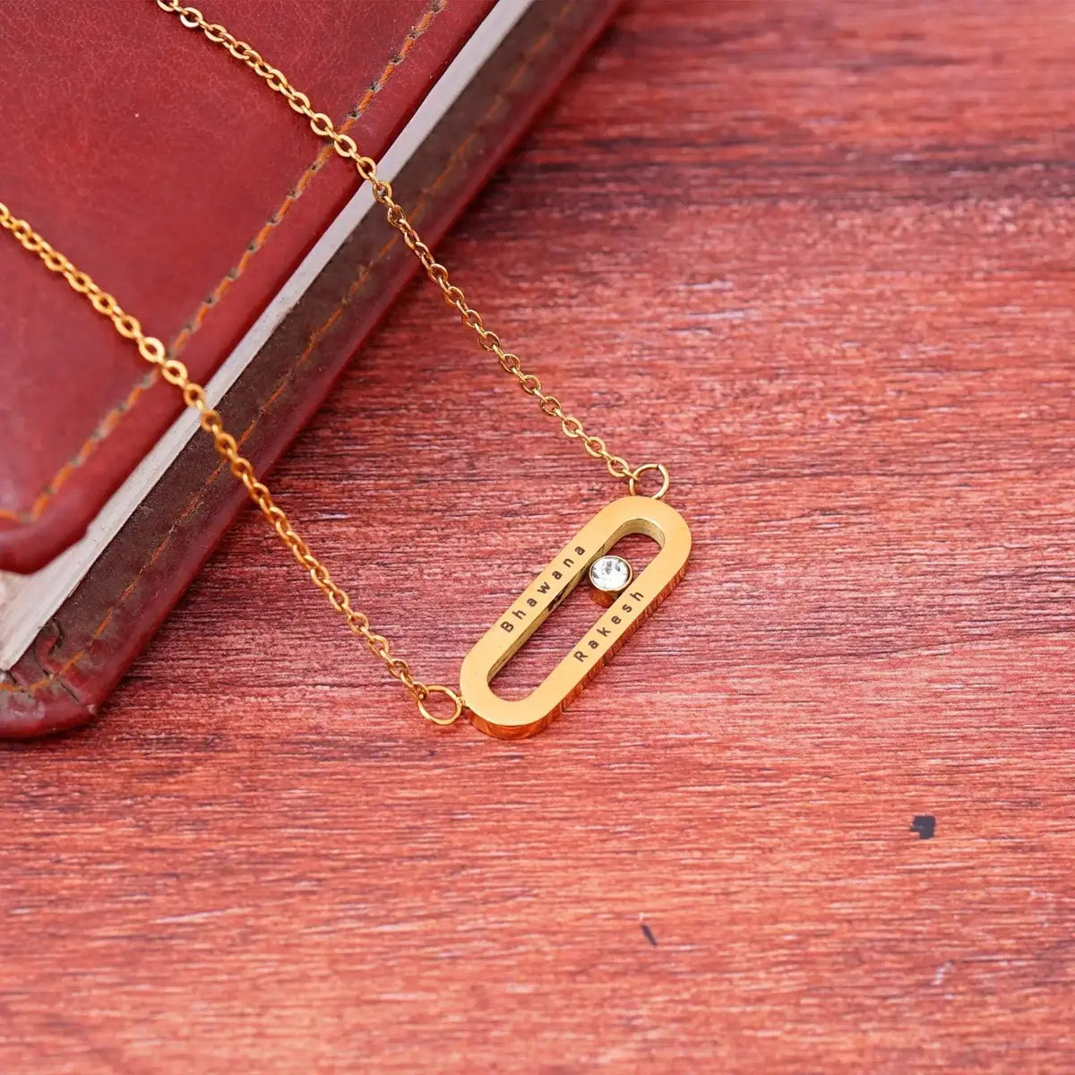 Personalised Eternal Gold Plated Necklace for Women by GOSARTE – product view 2