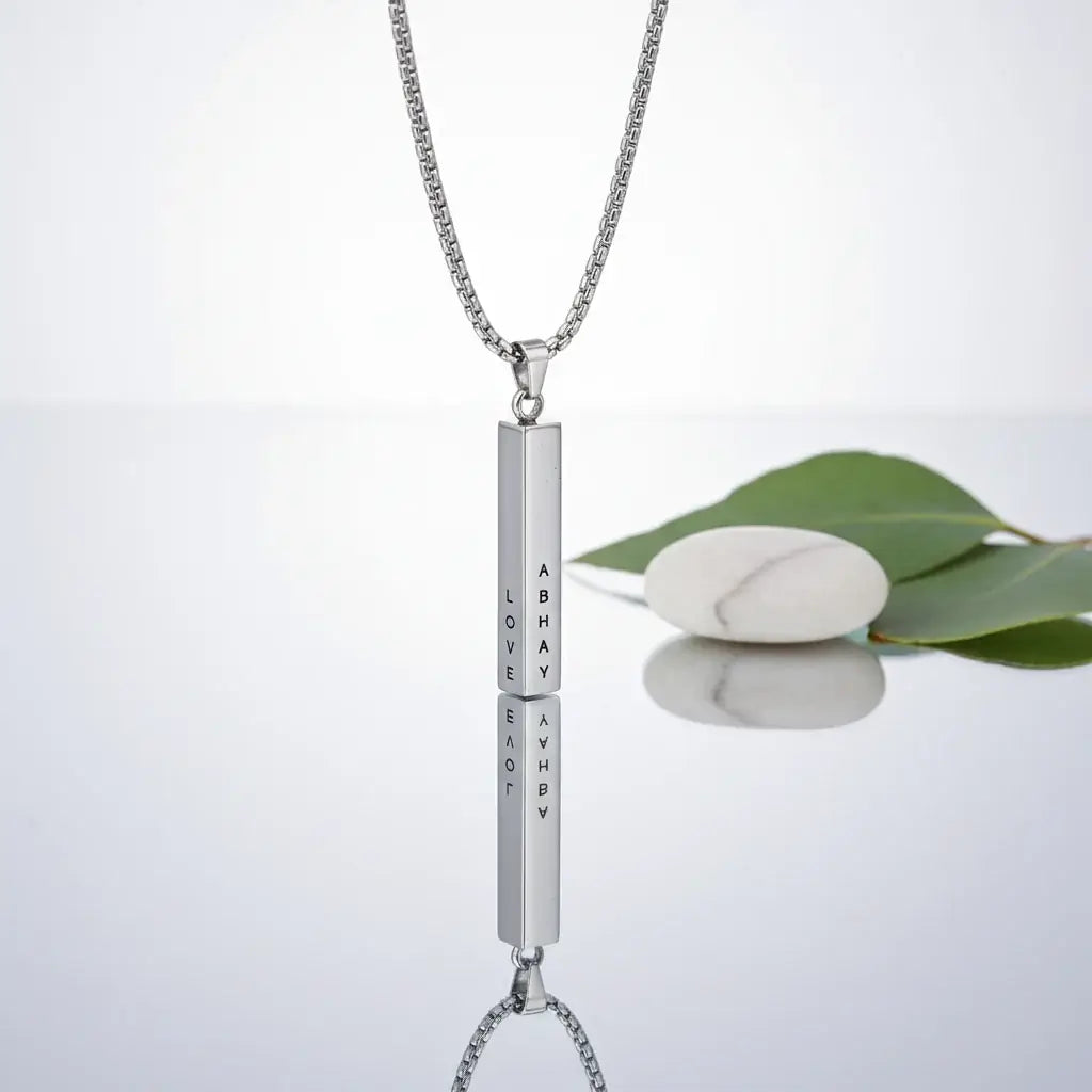 Personalised Cuboid Locket for Men – Silver