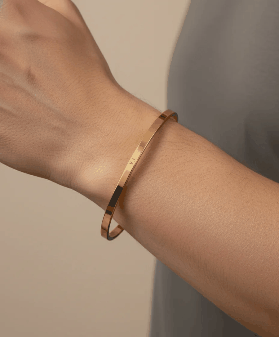Personalised Classic Gold Plated Bracelet for Men by GOSARTE – product view 1